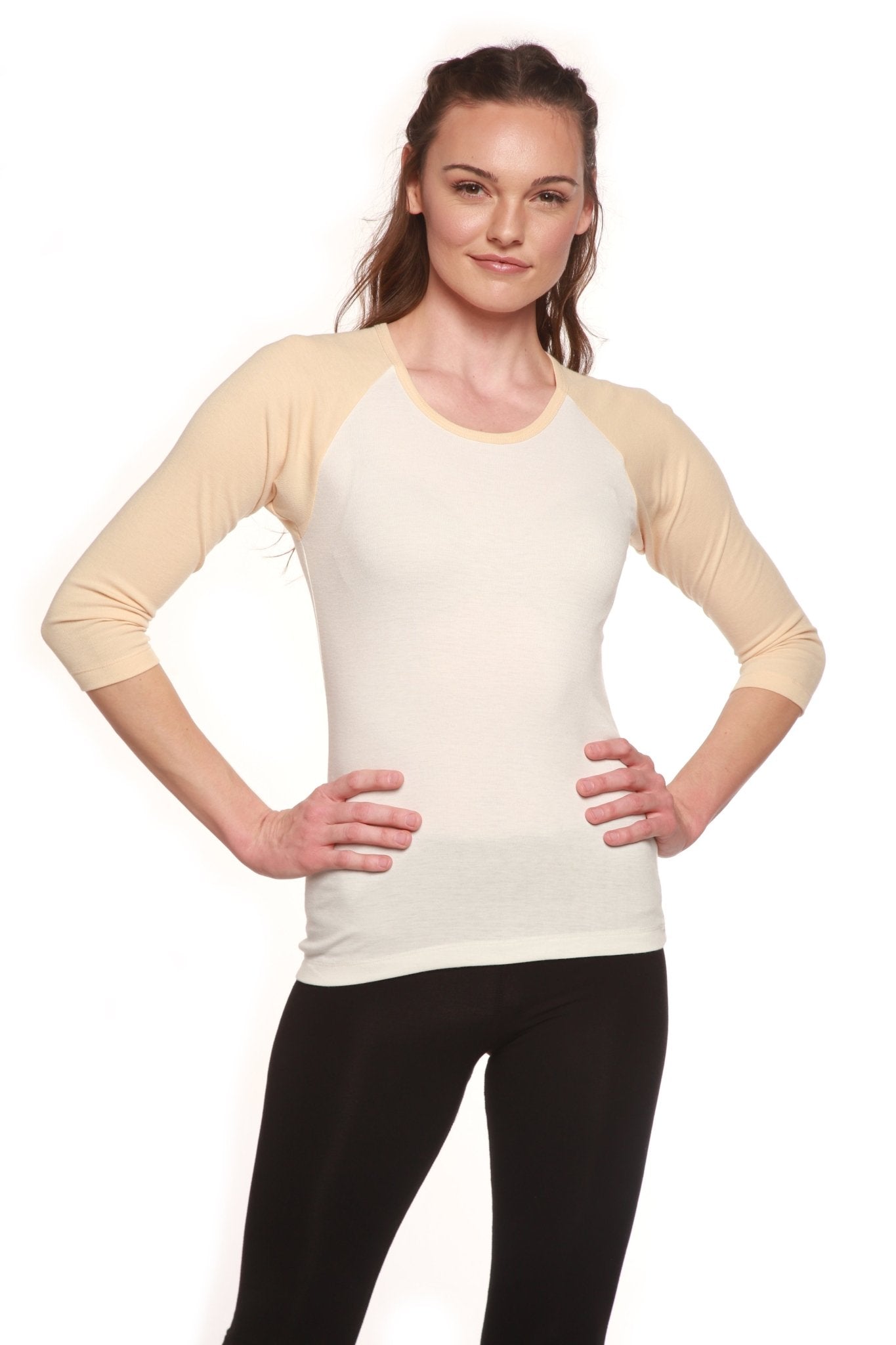 Clearance Women's Bamboo Viscose/Sorona 3/4 Sleeve T-Shirt women's tshirt La Vie Bien Clearance Women's Bamboo Viscose/Sorona 3/4 Sleeve T-Shirt