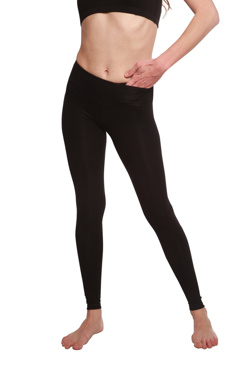 Clearance Women's Bamboo/Cotton Full Length Legging in Black women's pants La Vie Bien Clearance Women's Bamboo/Cotton Full Length Legging in Black