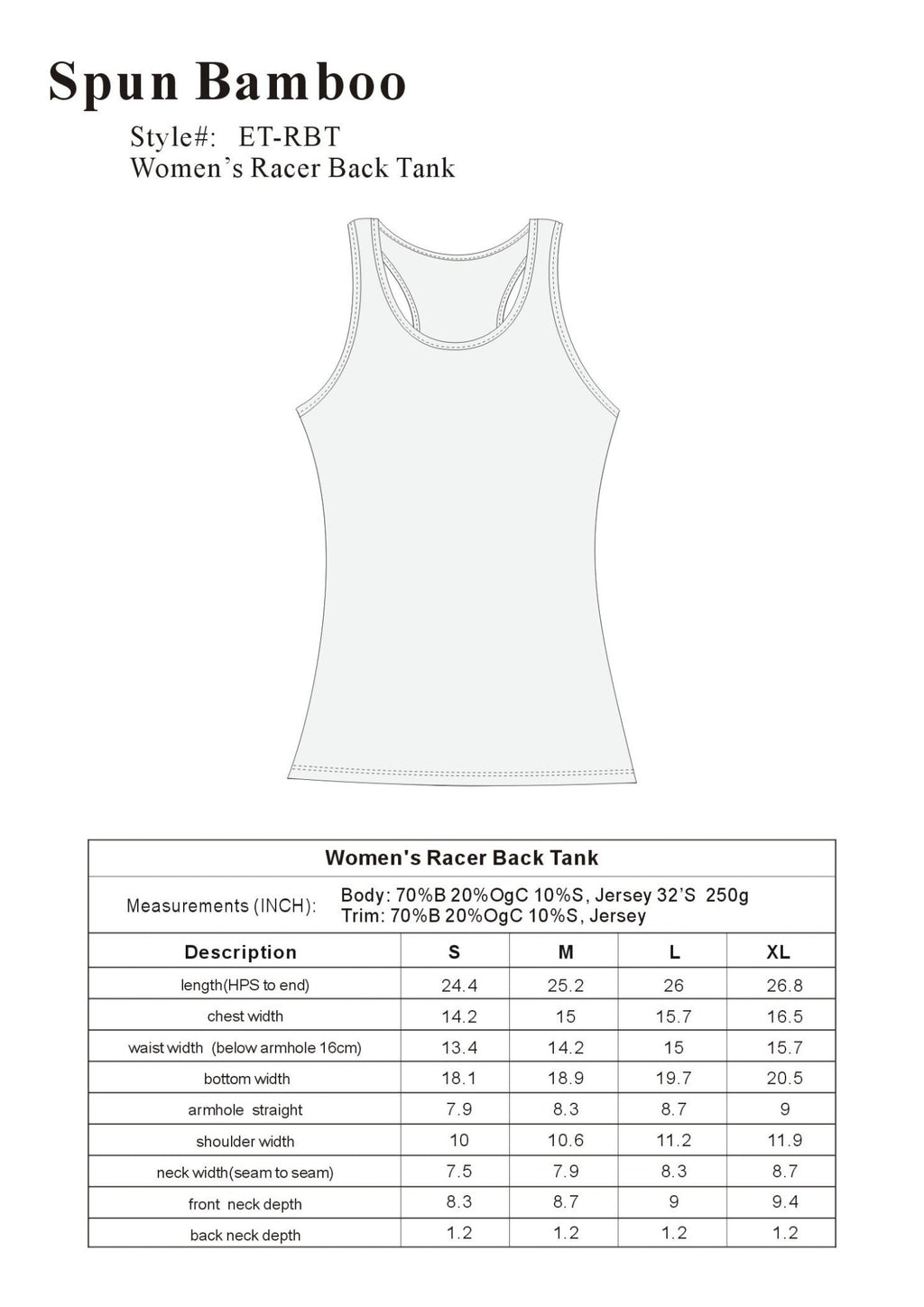 Clearance Women's Bamboo/Cotton Racer Back Tank Top women's tops La Vie Bien Clearance Women's Bamboo/Cotton Racer Back Tank Top