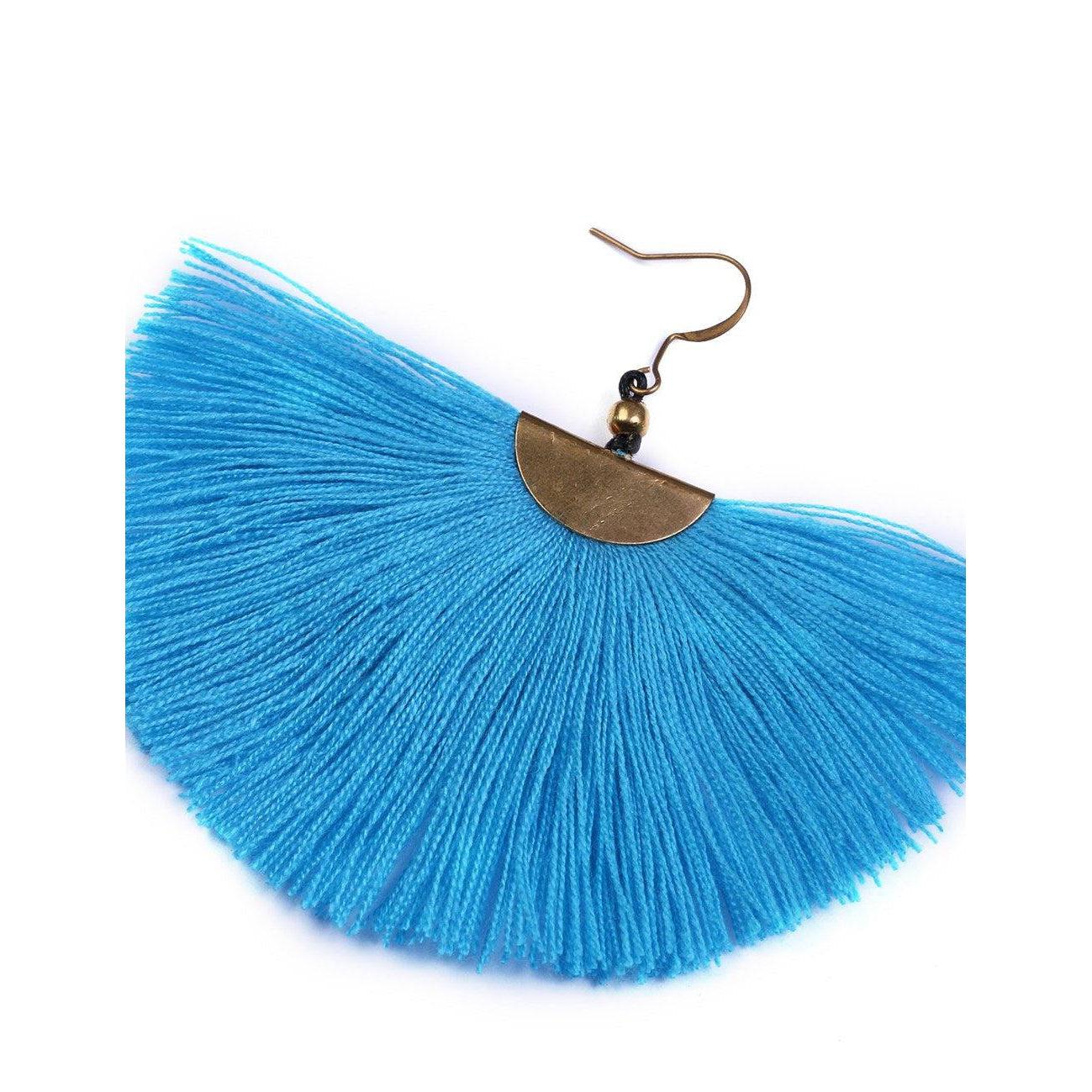 Cleo Fan Boho Colorful Brass Earrings - Thailand Jewelry La Vie Bien Cleo Fan Boho Colorful Brass Earrings - Thailand