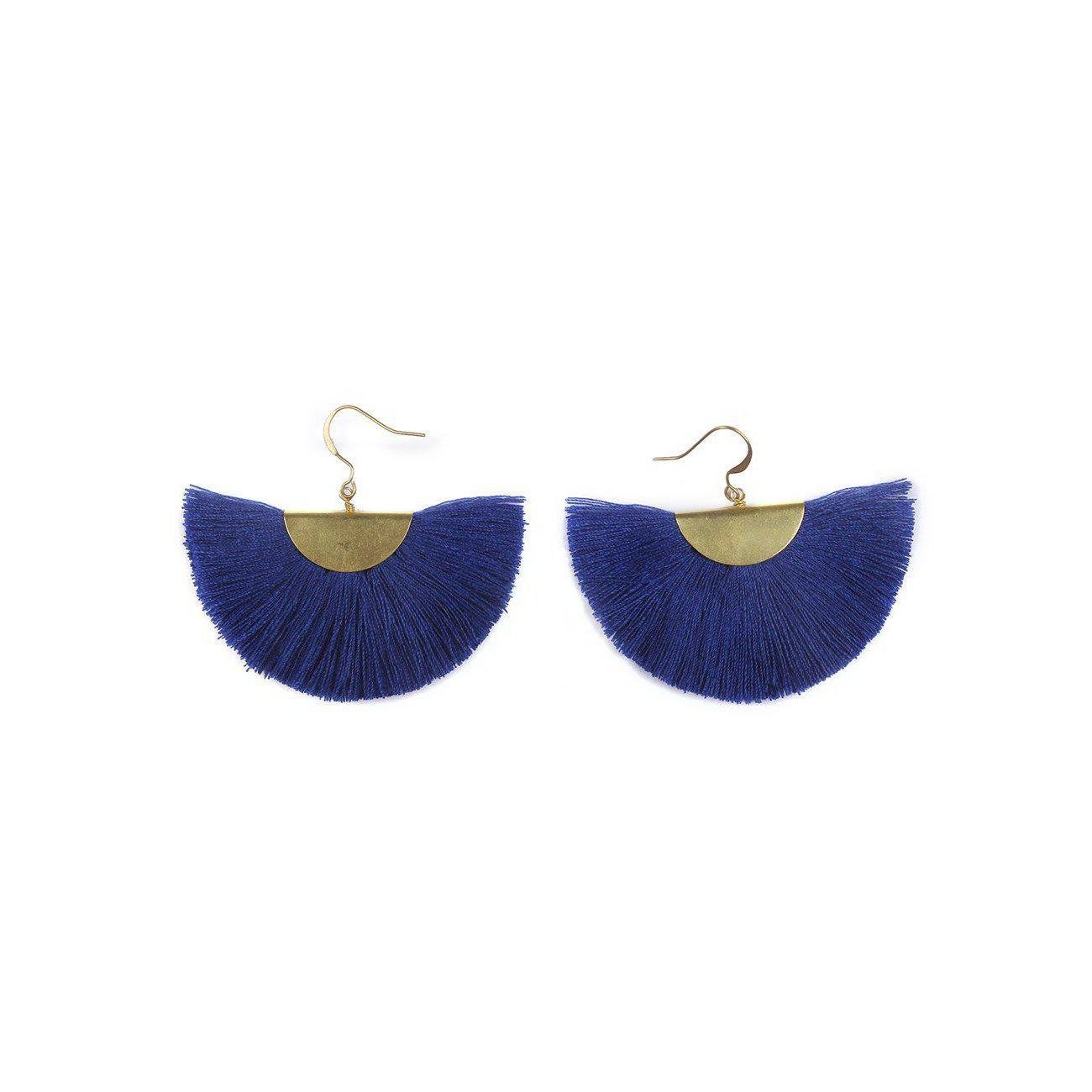 Cleo Fan Boho Colorful Brass Earrings - Thailand Jewelry La Vie Bien Cleo Fan Boho Colorful Brass Earrings - Thailand