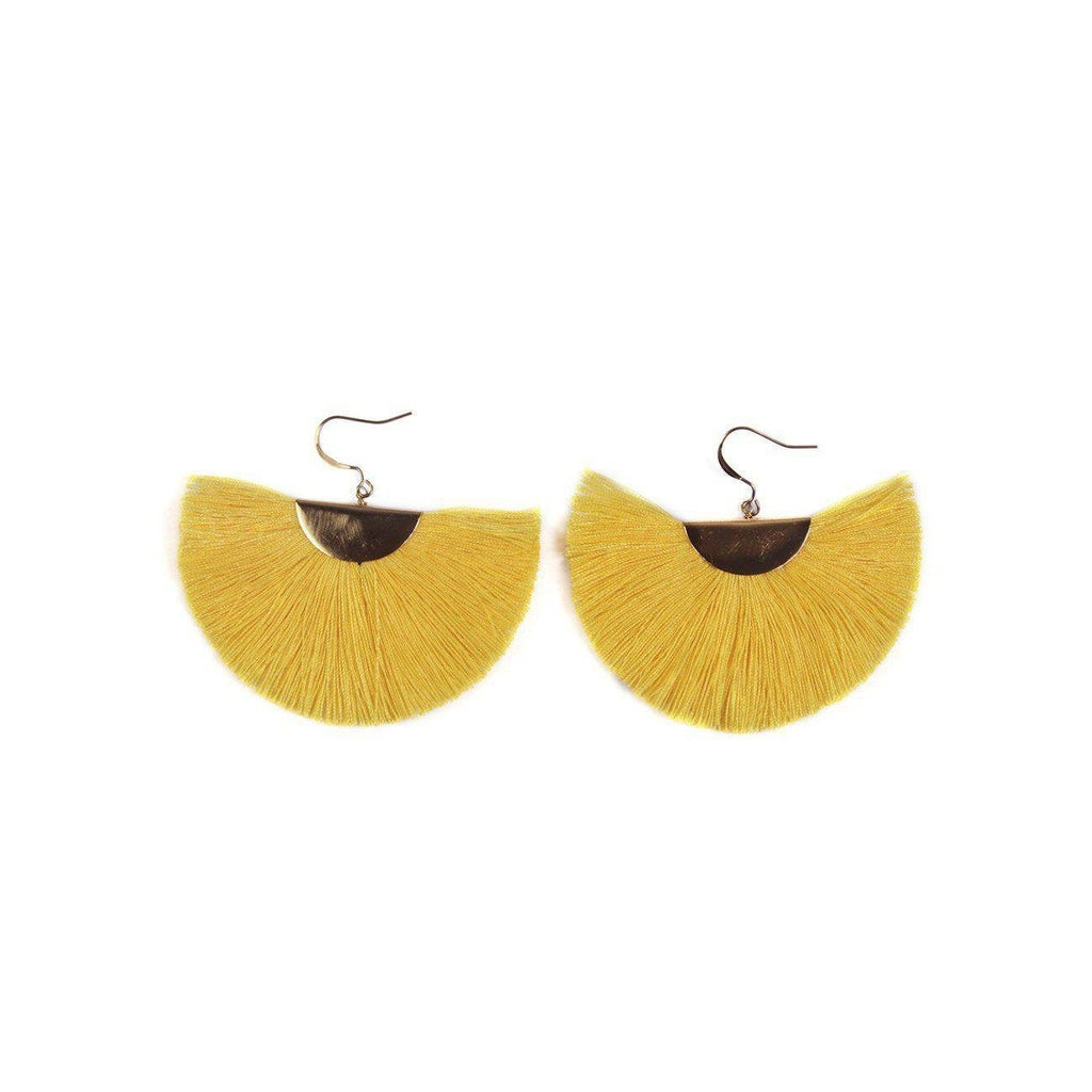 Cleo Fan Boho Colorful Brass Earrings - Thailand Jewelry La Vie Bien Cleo Fan Boho Colorful Brass Earrings - Thailand
