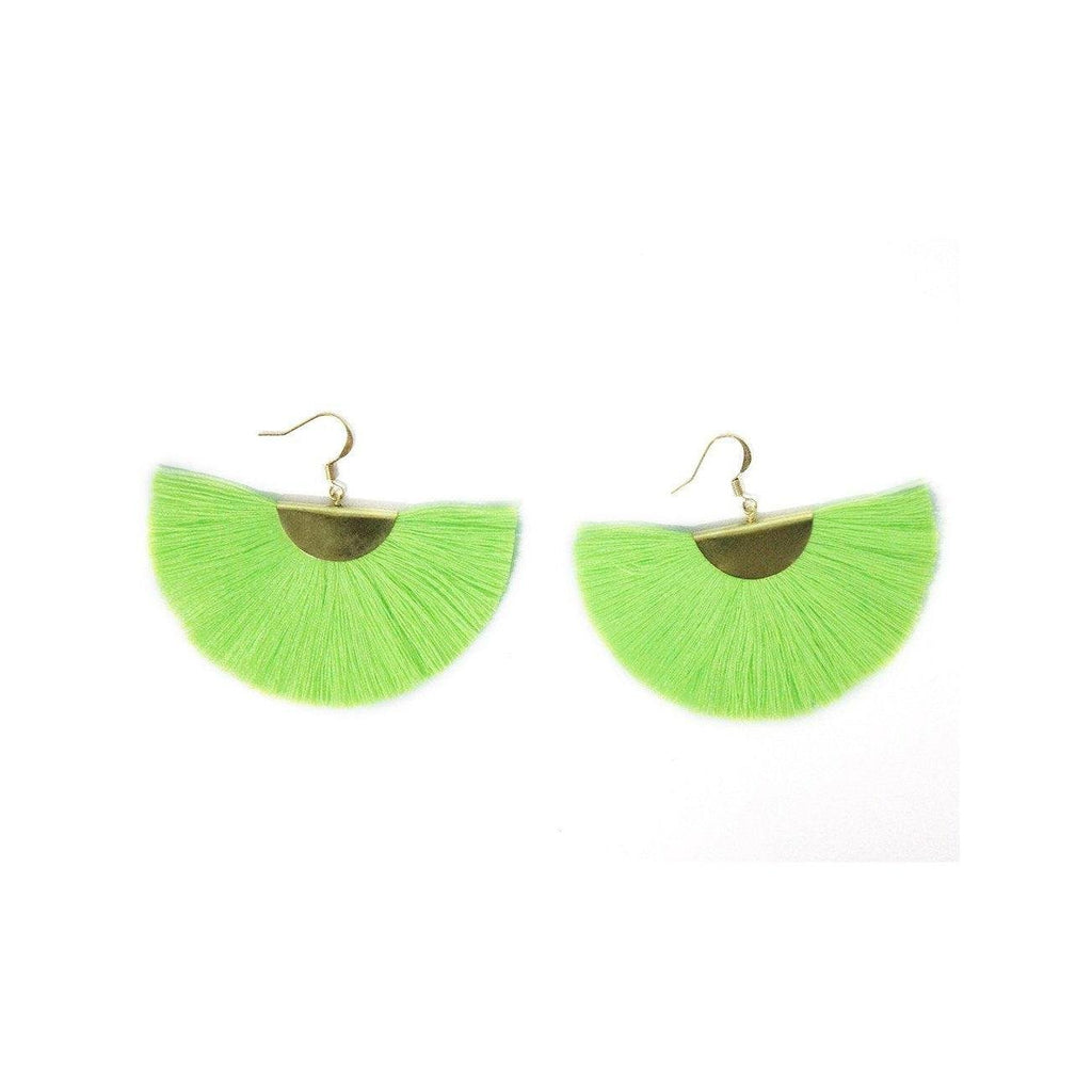 Cleo Fan Boho Colorful Brass Earrings - Thailand Jewelry La Vie Bien Cleo Fan Boho Colorful Brass Earrings - Thailand