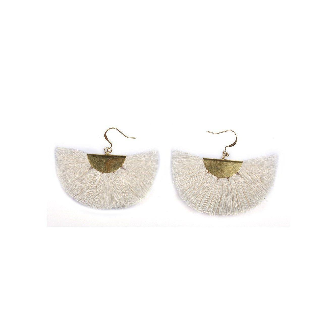 Cleo Fan Boho Colorful Brass Earrings - Thailand Jewelry La Vie Bien Cleo Fan Boho Colorful Brass Earrings - Thailand