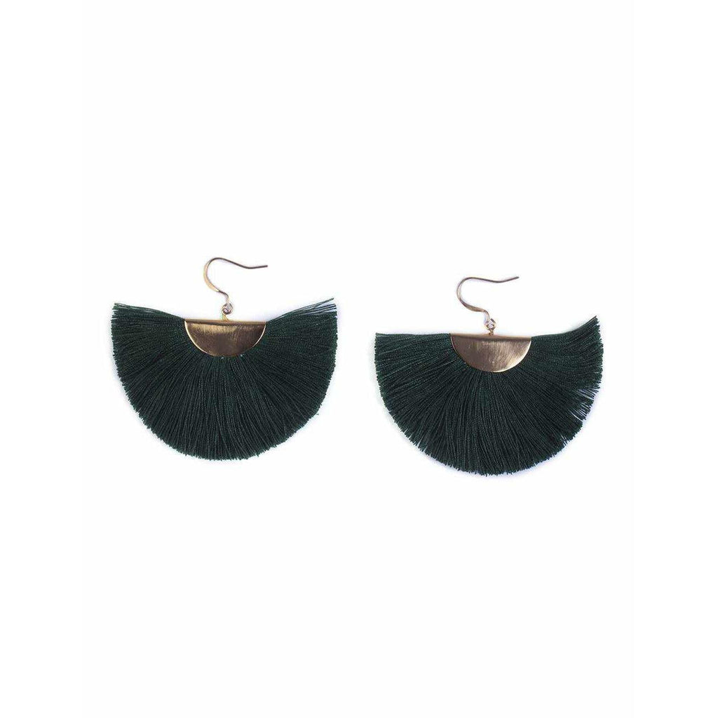 Cleo Fan Boho Colorful Brass Earrings - Thailand Jewelry La Vie Bien Cleo Fan Boho Colorful Brass Earrings - Thailand
