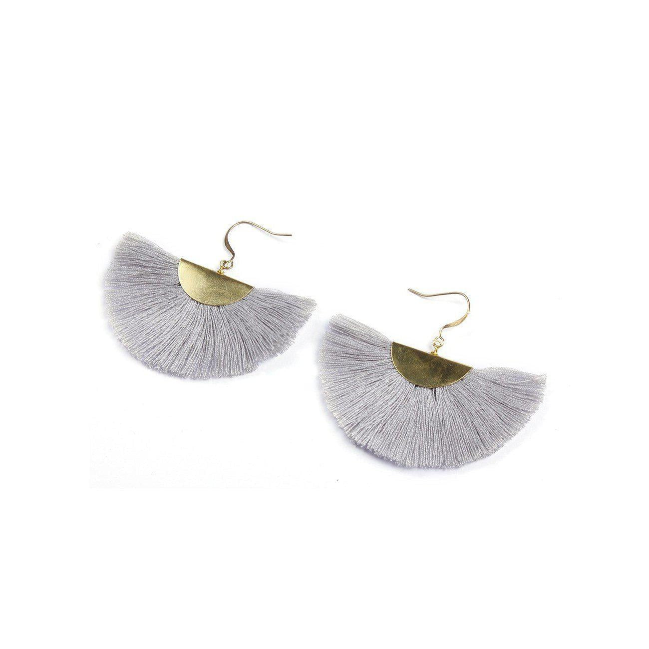 Cleo Fan Boho Colorful Brass Earrings - Thailand Jewelry La Vie Bien Cleo Fan Boho Colorful Brass Earrings - Thailand