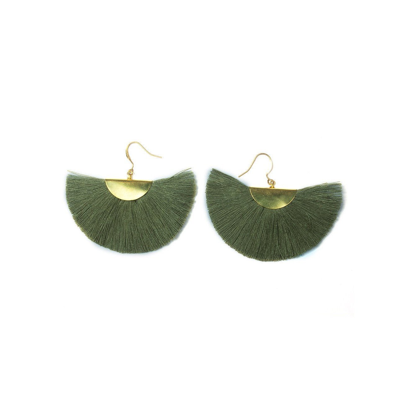 Cleo Fan Boho Colorful Brass Earrings - Thailand Jewelry La Vie Bien Cleo Fan Boho Colorful Brass Earrings - Thailand