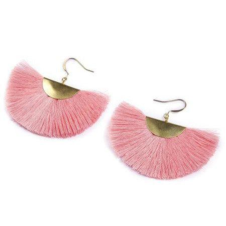 Cleo Fan Boho Colorful Brass Earrings - Thailand Jewelry La Vie Bien Cleo Fan Boho Colorful Brass Earrings - Thailand