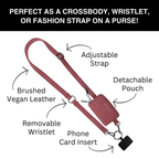Clip & Go Strap w/Pouch Brushed Vegan Leather La Vie Bien Clip & Go Strap w/Pouch Brushed Vegan Leather