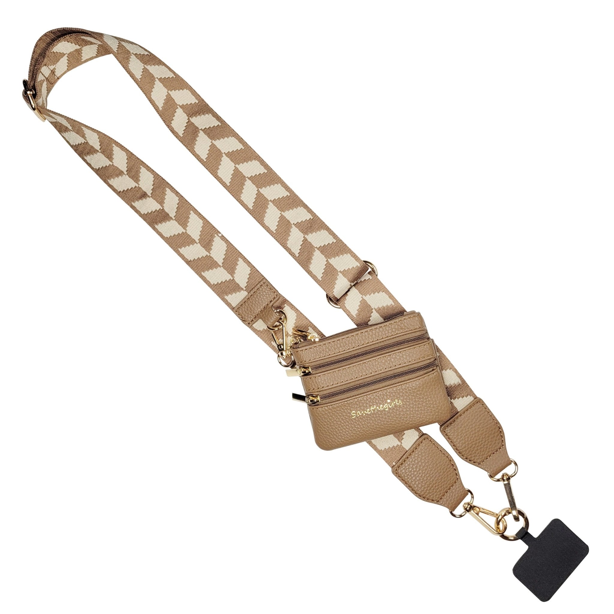 Clip & Go Strap w/Zippered Pouch Chevron La Vie Bien Clip & Go Strap w/Zippered Pouch Chevron