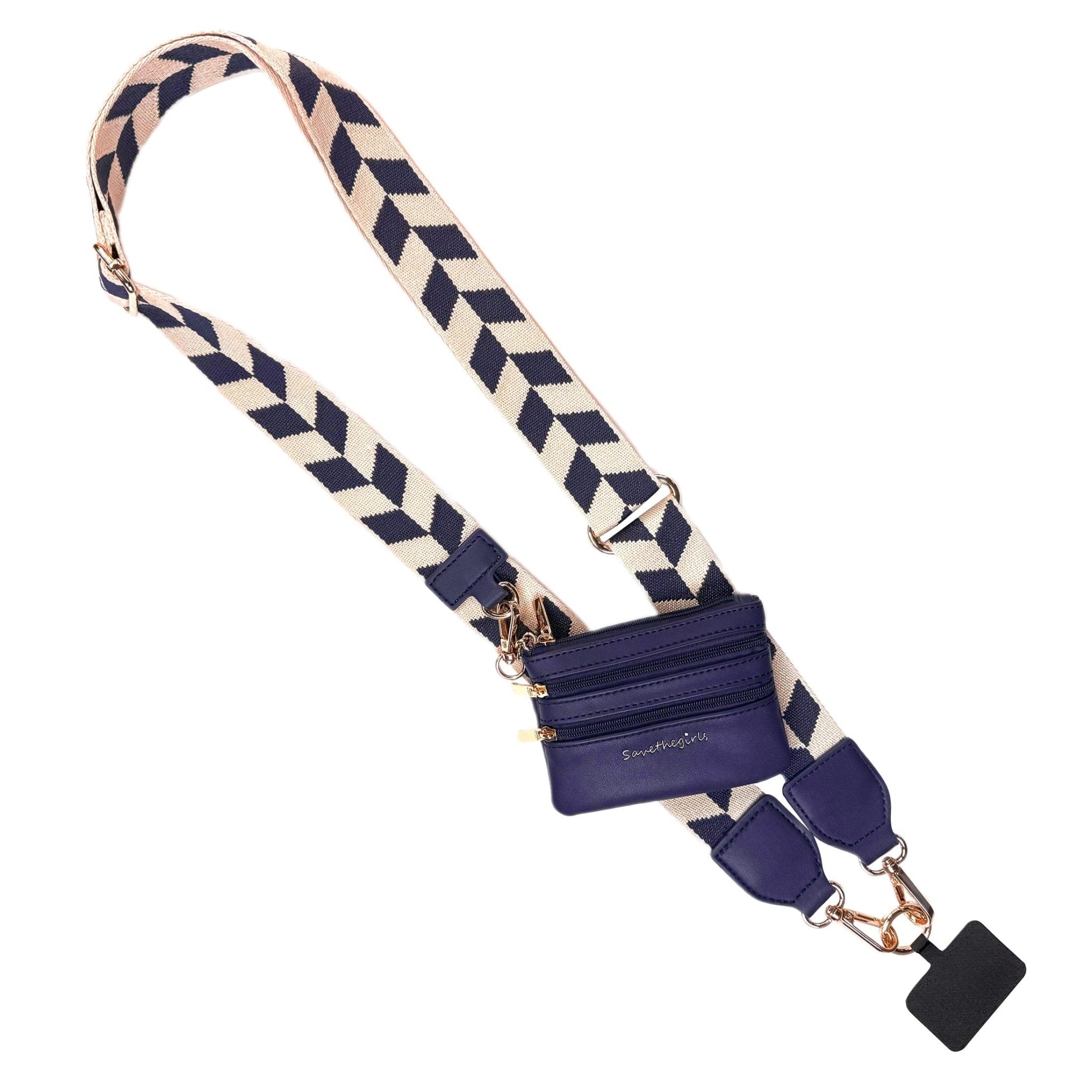 Clip & Go Strap w/Zippered Pouch Chevron La Vie Bien Clip & Go Strap w/Zippered Pouch Chevron