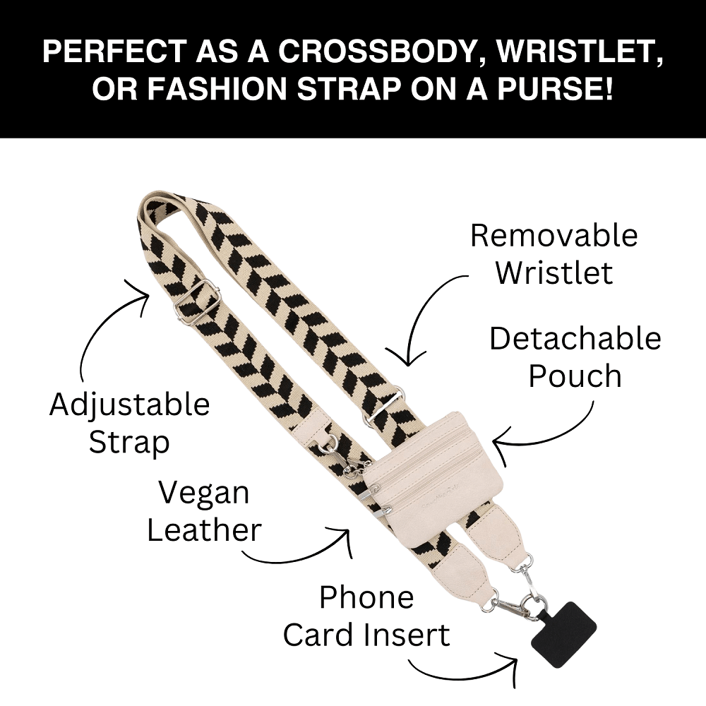 Clip & Go Strap w/Zippered Pouch Chevron La Vie Bien Clip & Go Strap w/Zippered Pouch Chevron