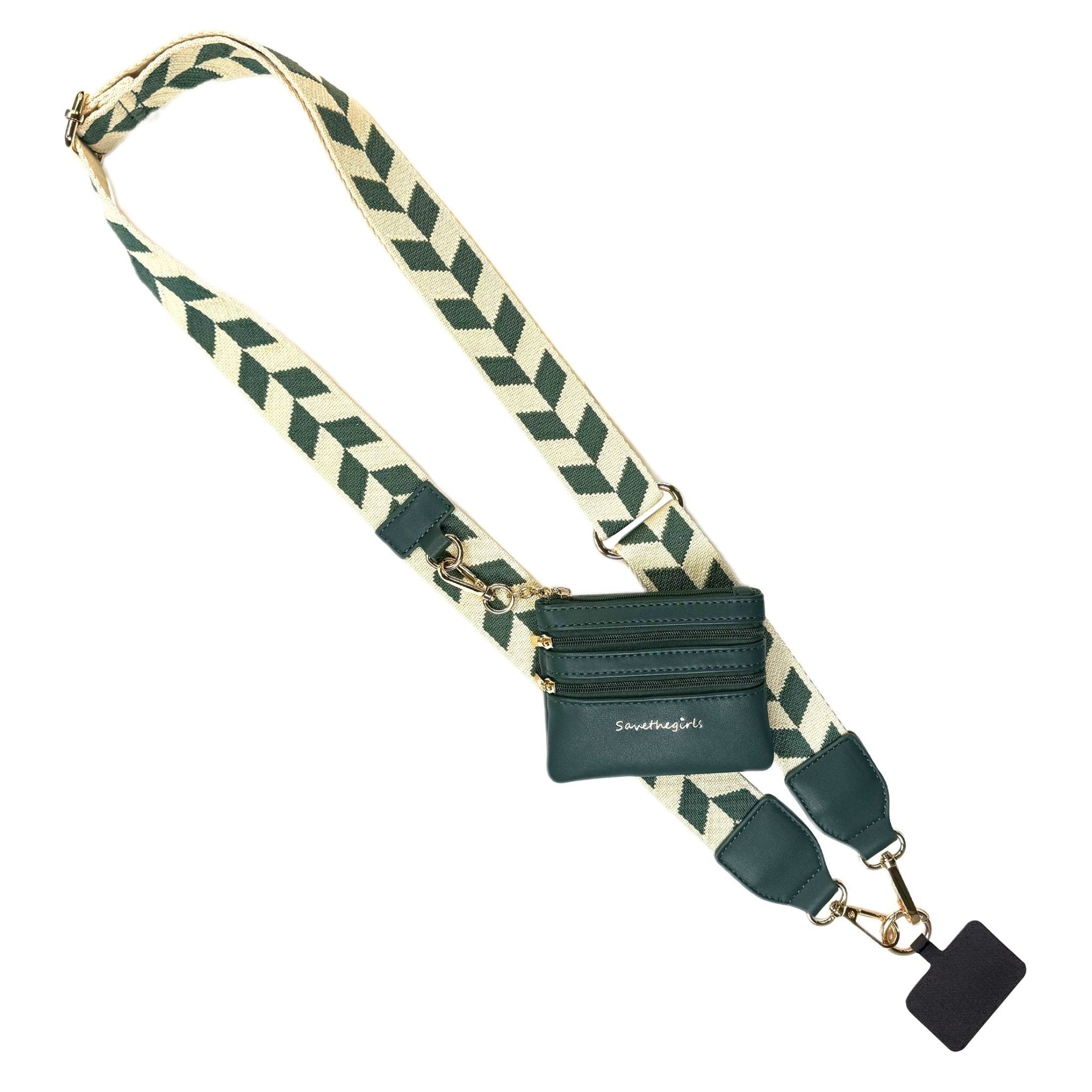 Clip & Go Strap w/Zippered Pouch Chevron La Vie Bien Clip & Go Strap w/Zippered Pouch Chevron