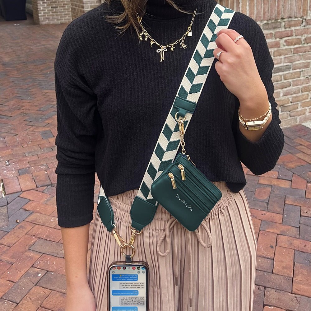 Clip & Go Strap w/Zippered Pouch Chevron La Vie Bien Clip & Go Strap w/Zippered Pouch Chevron