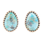 Clip On Blue Turquoise Golden Earrings Earrings La Vie Bien Clip On Blue Turquoise Golden Earrings