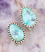 Clip On Blue Turquoise Golden Earrings Earrings La Vie Bien Clip On Blue Turquoise Golden Earrings