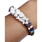 Cluster Brass Bead & Stone Bracelet - Thailand Bracelets La Vie Bien Cluster Brass Bead & Stone Bracelet - Thailand