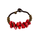 Cluster Brass Bead & Stone Bracelet - Thailand Bracelets La Vie Bien Cluster Brass Bead & Stone Bracelet - Thailand