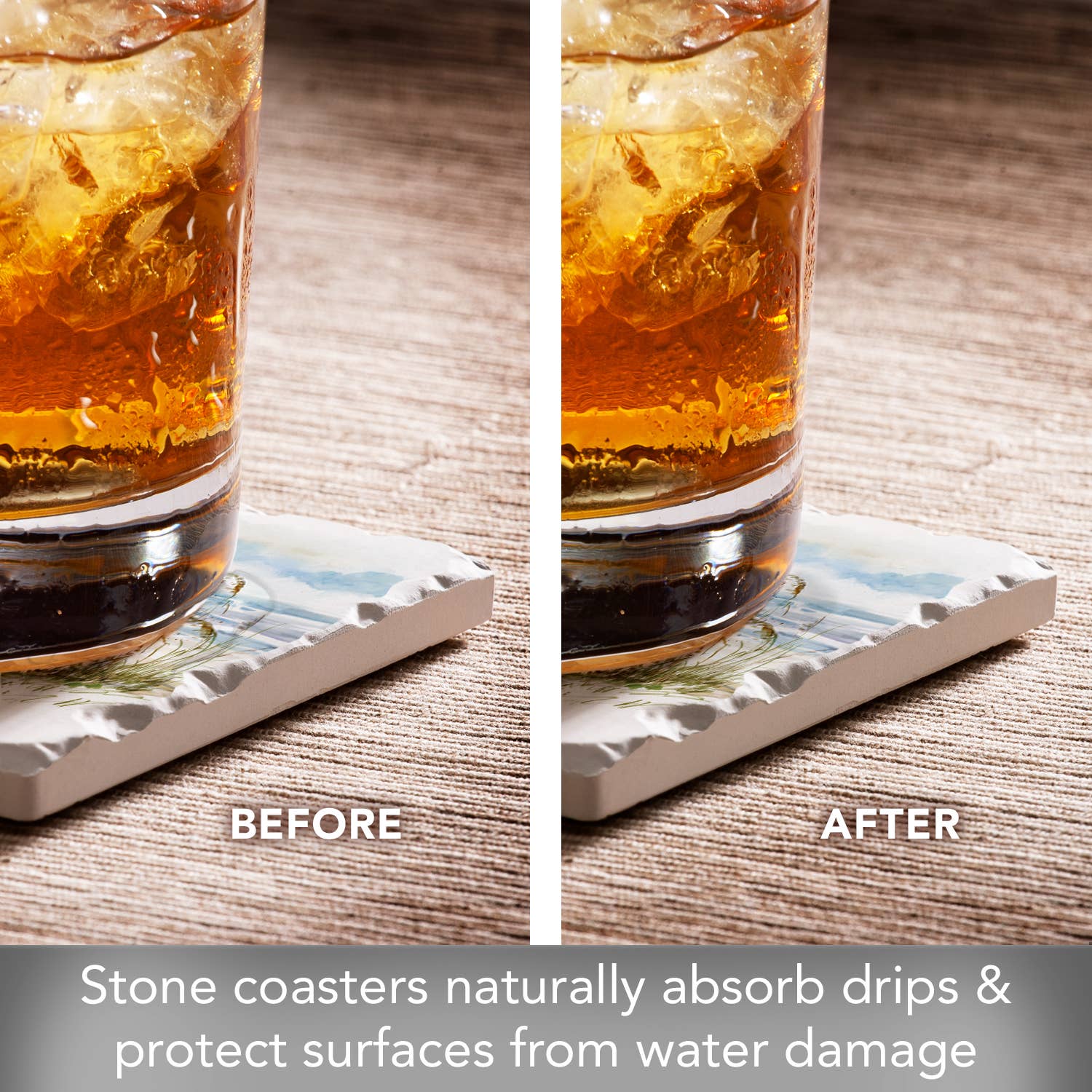 Coastal Moments 4 Pack Assorted Image Coaster Set La Vie Bien Coastal Moments 4 Pack Assorted Image Coaster Set