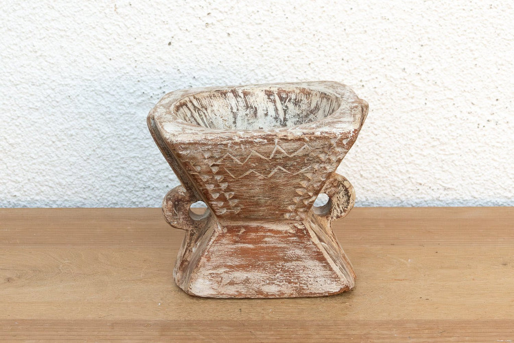 Coastal Whitewash Agrarian Seeder Candle Holder La Vie Bien Coastal Whitewash Agrarian Seeder