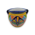 Cobalt Blue Rim Talavera Pot Trio | Small Hand-Painted Planters Talavera Flower Pot La Vie Bien Cobalt Blue Rim Talavera Pot Trio | Small Hand-Painted Planters