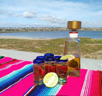 Cobalt Blue Rim Tequila Shot Glasses - Set of 6 (2 oz each) by Dos Sueños