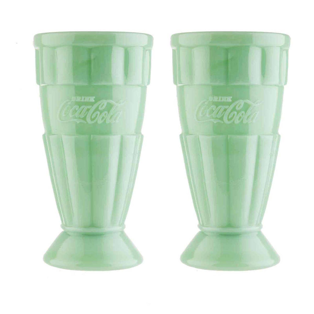 Coca - Cola Jadeite Malt Tumbler, 16 oz Set of 2, Jadeite Glass Kitchen / Dining La Vie Bien Coca - Cola Jadeite Malt Tumbler, 16 oz Set of 2, Jadeite Glass