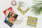 Winter Blue Floral Cloth Napkins, set of four by Dot and Army