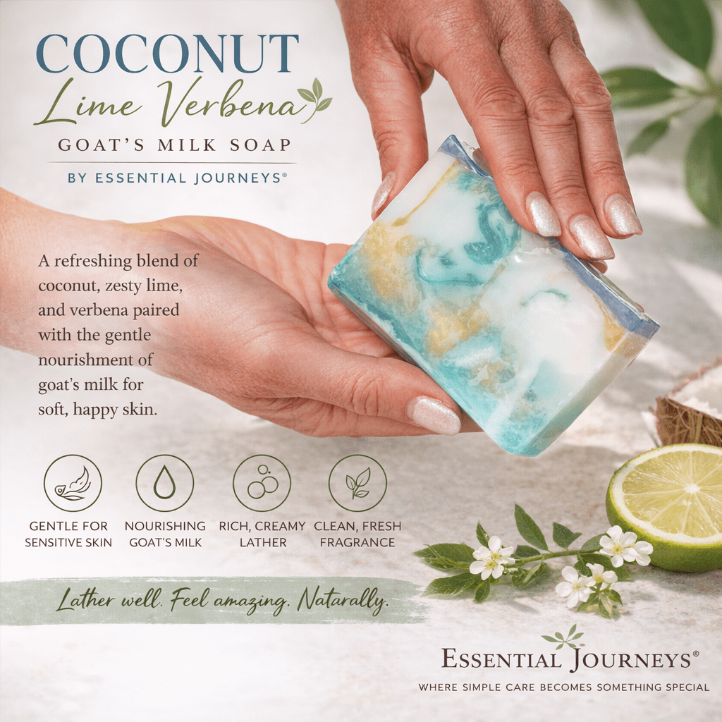COCONUT LIME VERBENA GOATS MILK SOAP SLICE 5 oz. GOAT'S MILK SOAP La Vie Bien COCONUT LIME VERBENA GOATS MILK SOAP SLICE 5 oz.