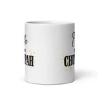 Coffee gives me chutzpah White glossy mug by La Vie Bien