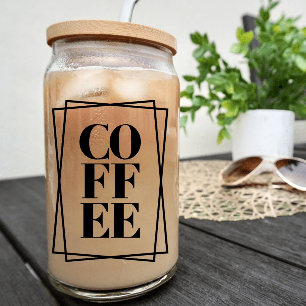 COFFEE Glass Can Cup Drinkware La Vie Bien COFFEE Glass Can Cup