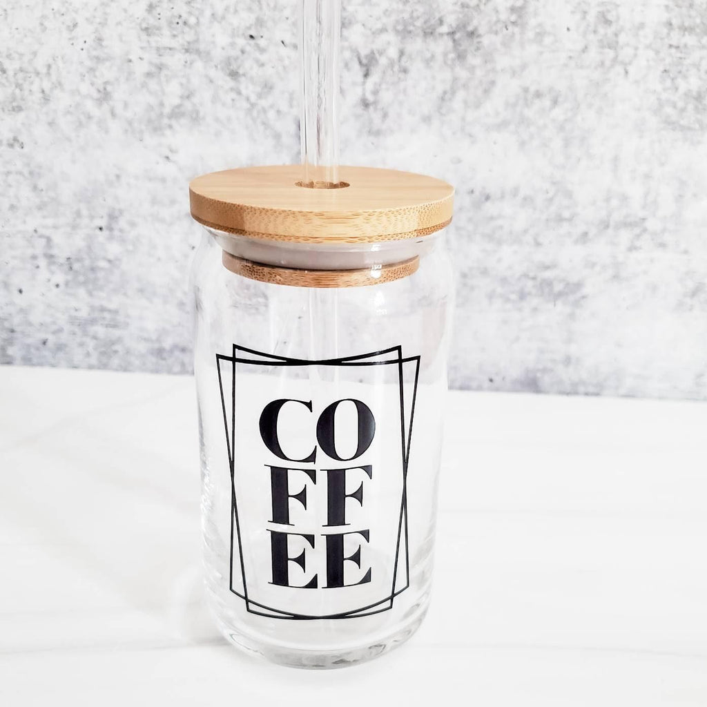 COFFEE Glass Can Cup Drinkware La Vie Bien COFFEE Glass Can Cup
