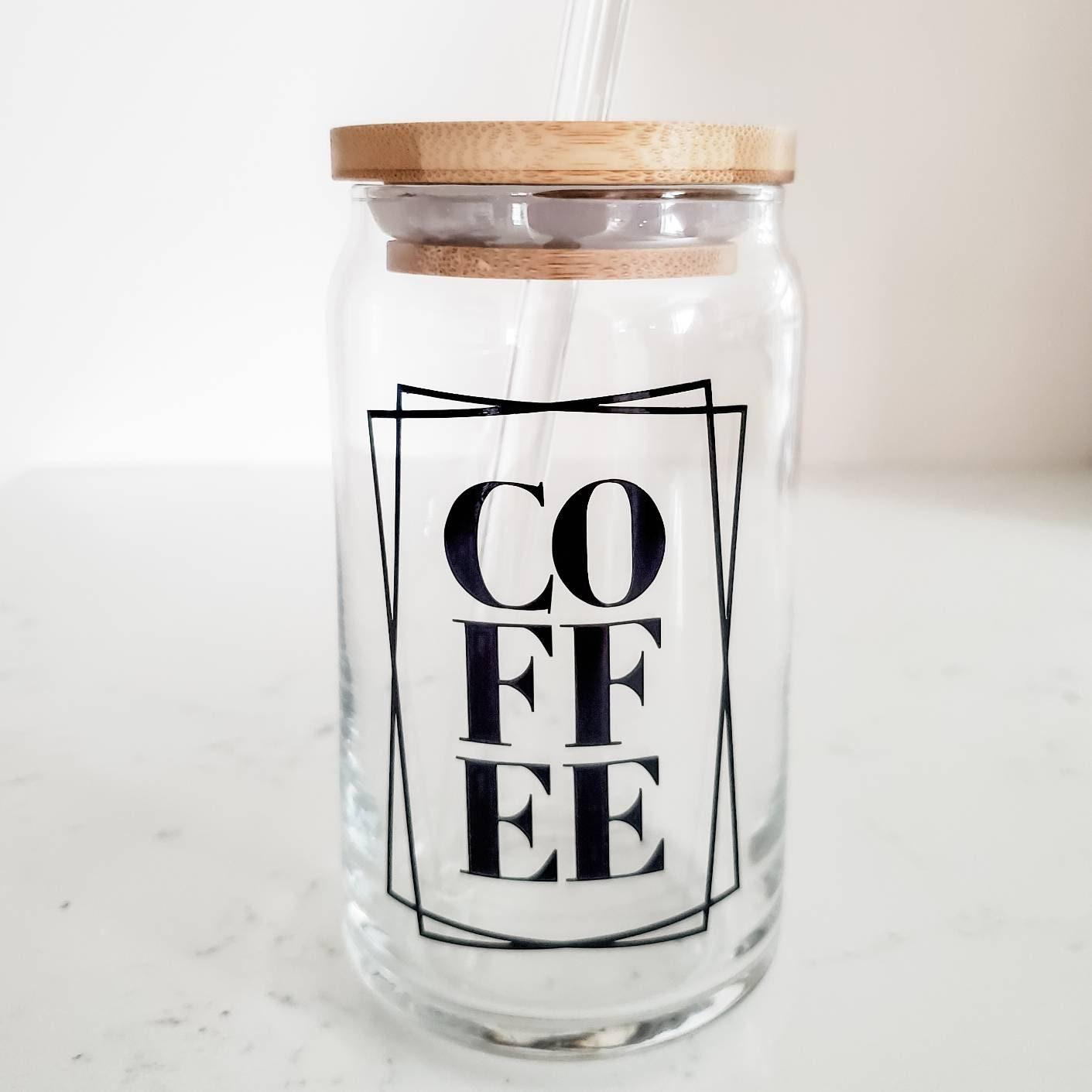 COFFEE Glass Can Cup Drinkware La Vie Bien COFFEE Glass Can Cup