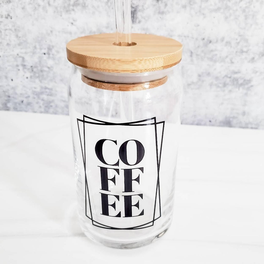 COFFEE Glass Can Cup Drinkware La Vie Bien COFFEE Glass Can Cup