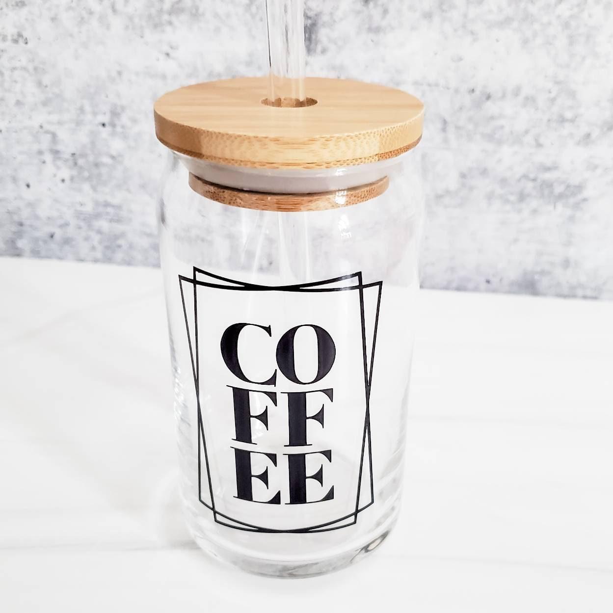 COFFEE Glass Can Cup Drinkware La Vie Bien COFFEE Glass Can Cup