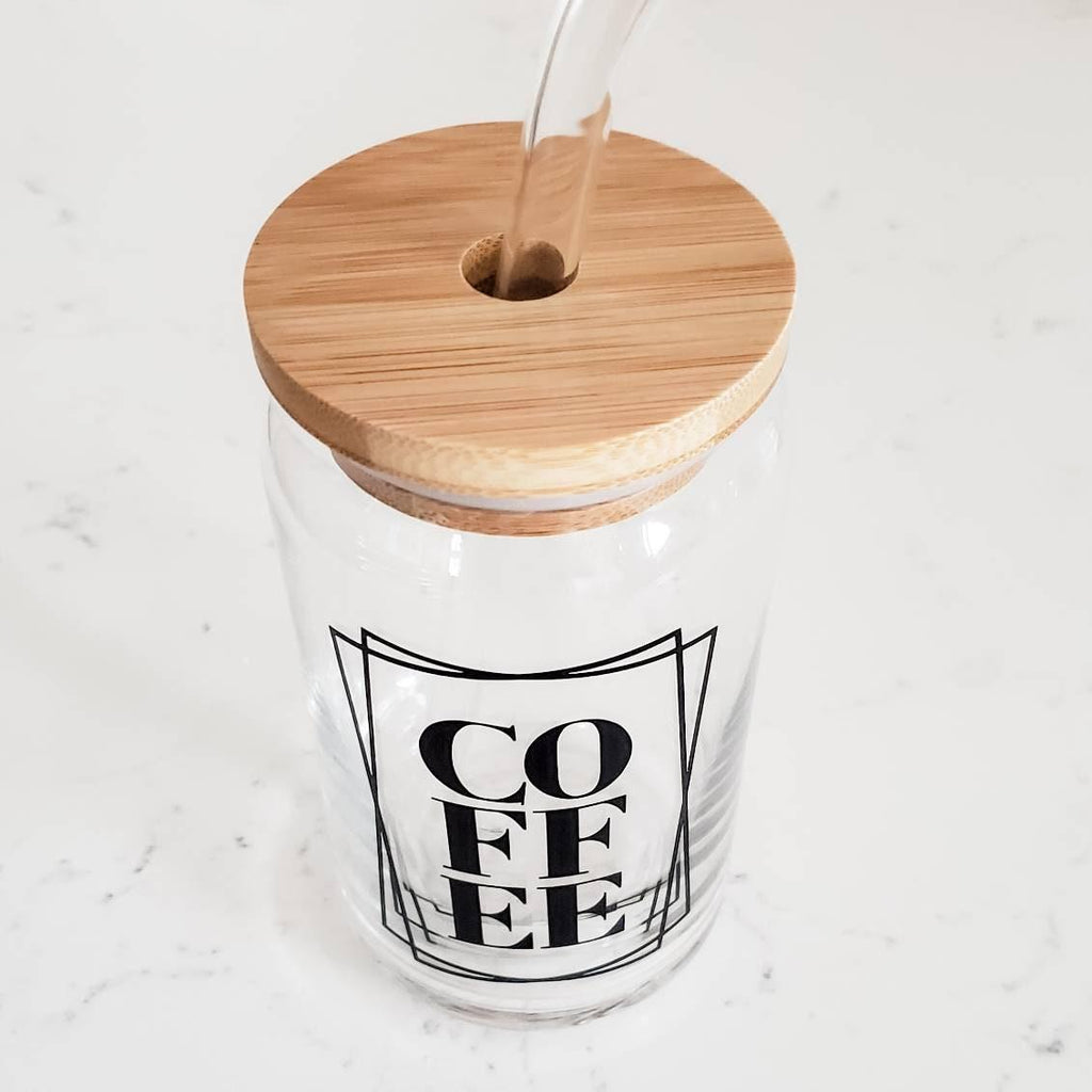 COFFEE Glass Can Cup Drinkware La Vie Bien COFFEE Glass Can Cup