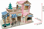 Coffee Shop Building Model Kit - Wooden Laser - Cut 3D Puzzle (161 Pcs)