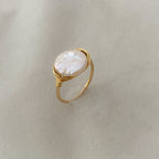 Coin Freshwater Pearl Ring by Jennifer Engel Designs