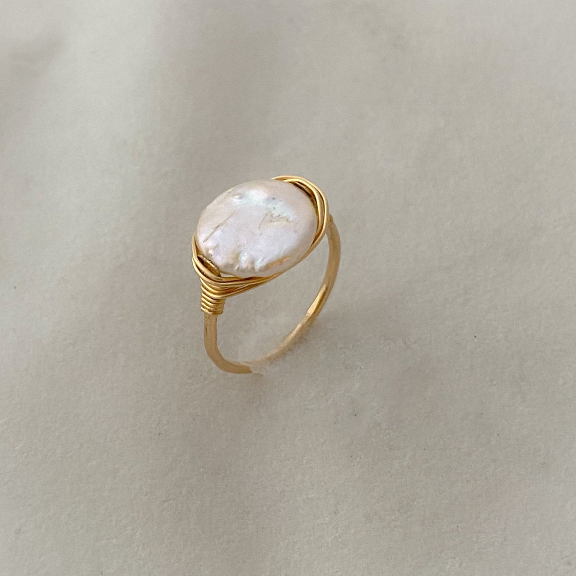 Coin Freshwater Pearl Ring