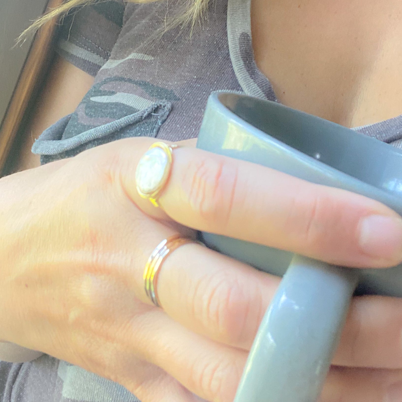 Coin Freshwater Pearl Ring