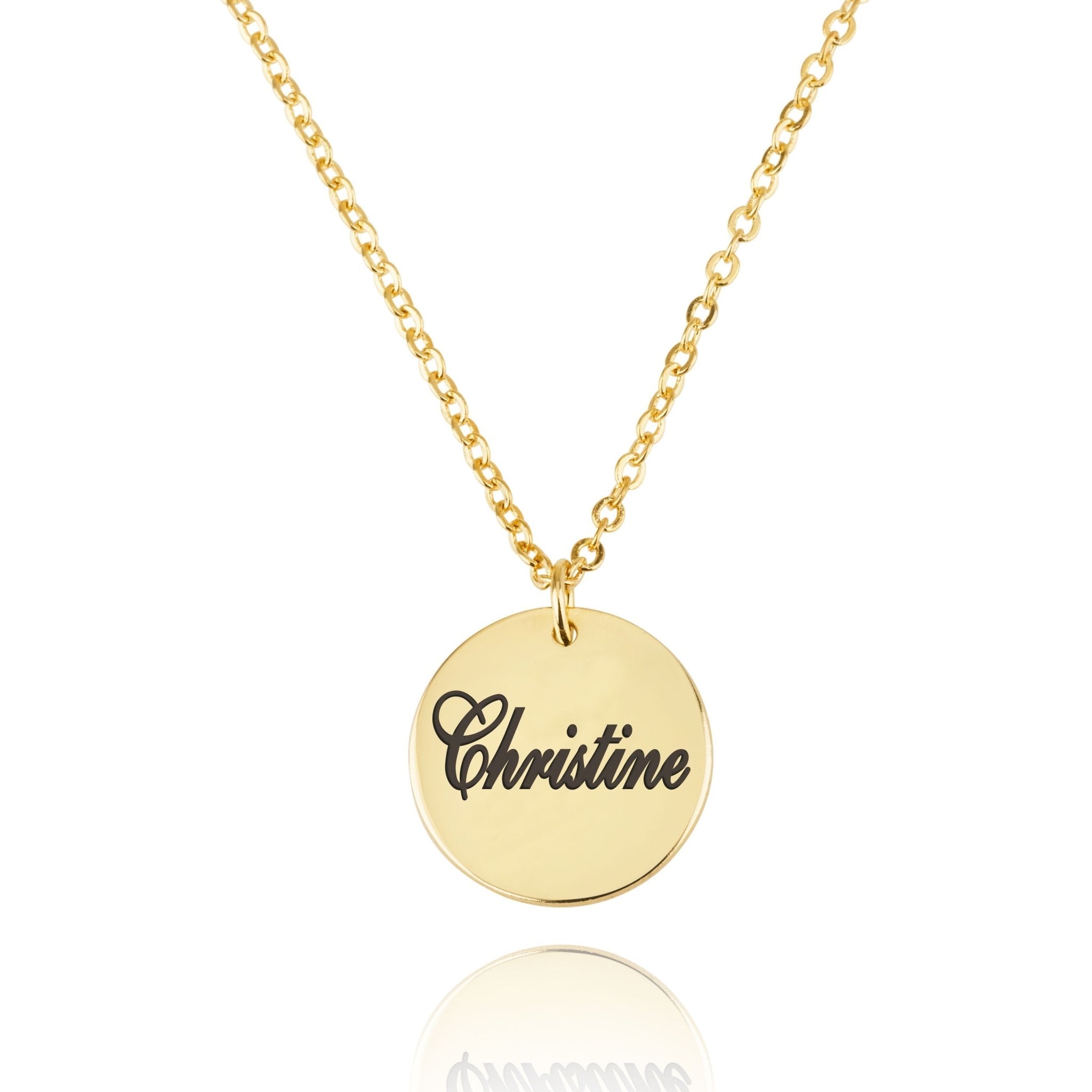 Coin Necklace With Engraving La Vie Bien Coin Necklace With Engraving