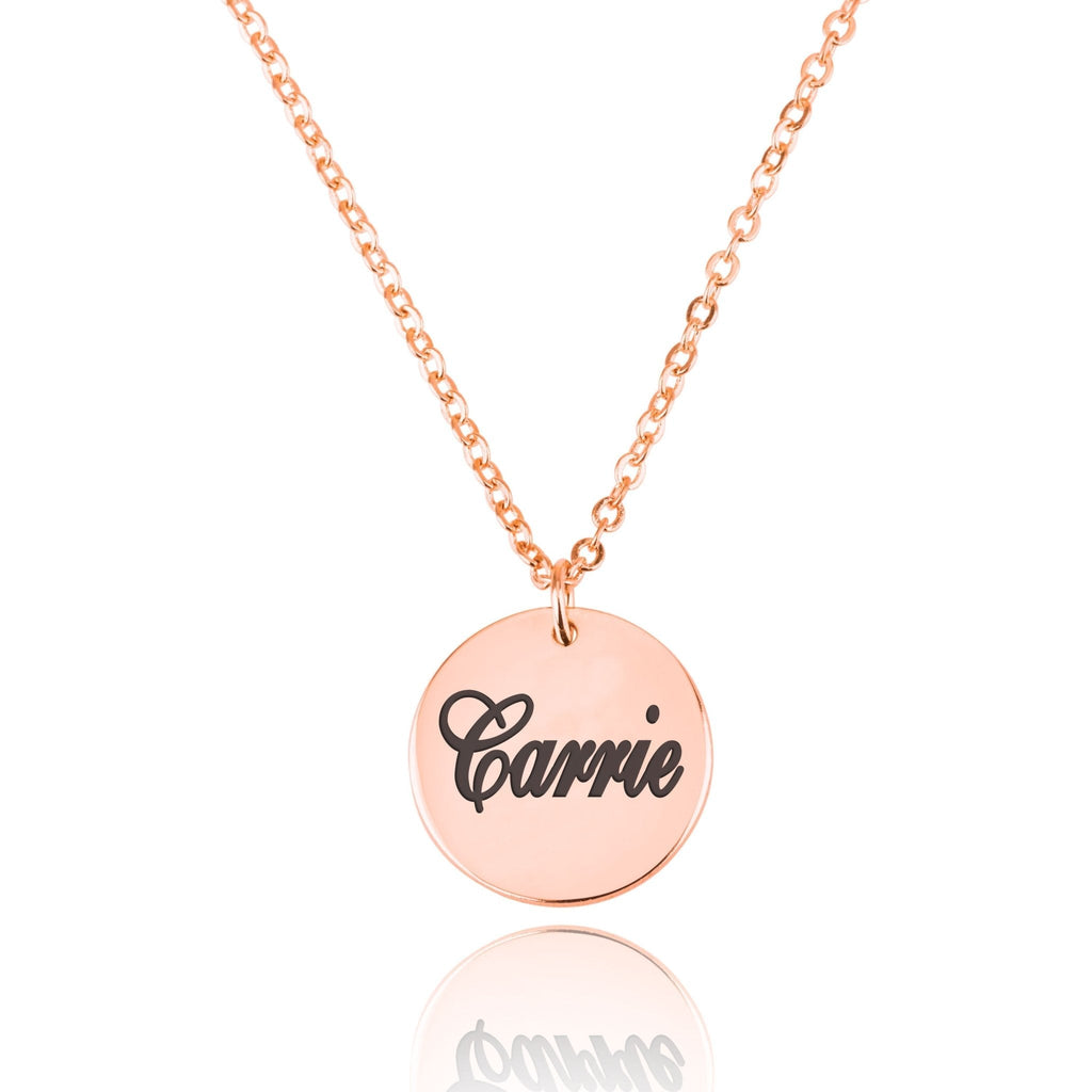 Coin Necklace With Engraving La Vie Bien Coin Necklace With Engraving