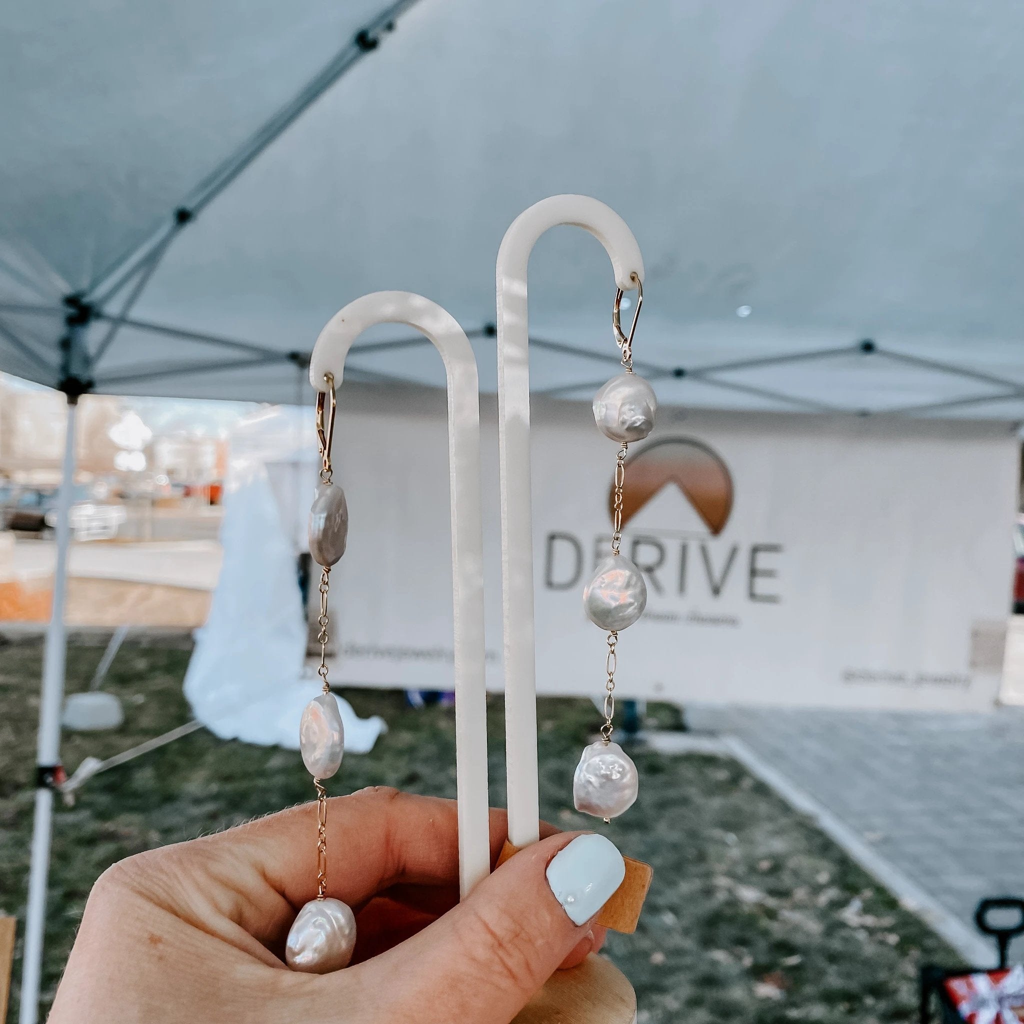 Coin Pearl Earrings by Derive Jewelry