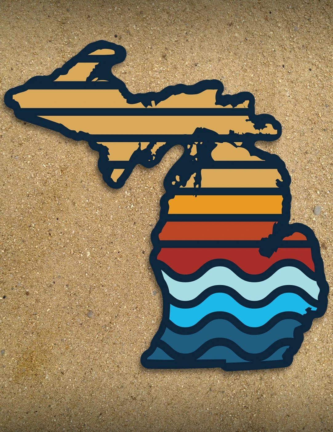 Color Bars - 6" Michigan Sticker by The Michigan Outfitter