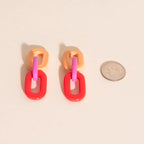 Color Block Acrylic Chain Huggie Hoop Charms by Oh Clementine
