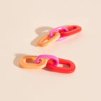 Color Block Acrylic Chain Huggie Hoop Charms by Oh Clementine