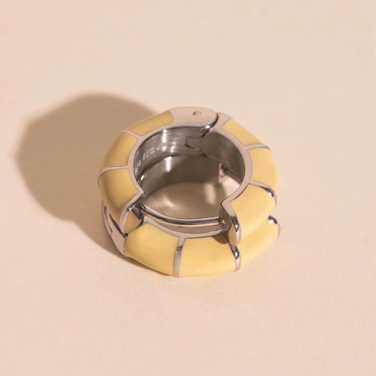 Color Block Chunky Rounded Huggie Hoop Earrings by Oh Clementine