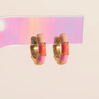 Color Block Chunky Rounded Huggie Hoop Earrings by Oh Clementine