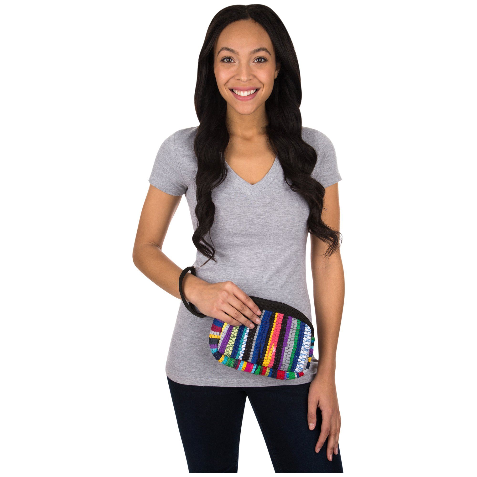Color Burst Recycled Wristlet Clutch & Wallets & Coin Bags La Vie Bien Color Burst Recycled Wristlet