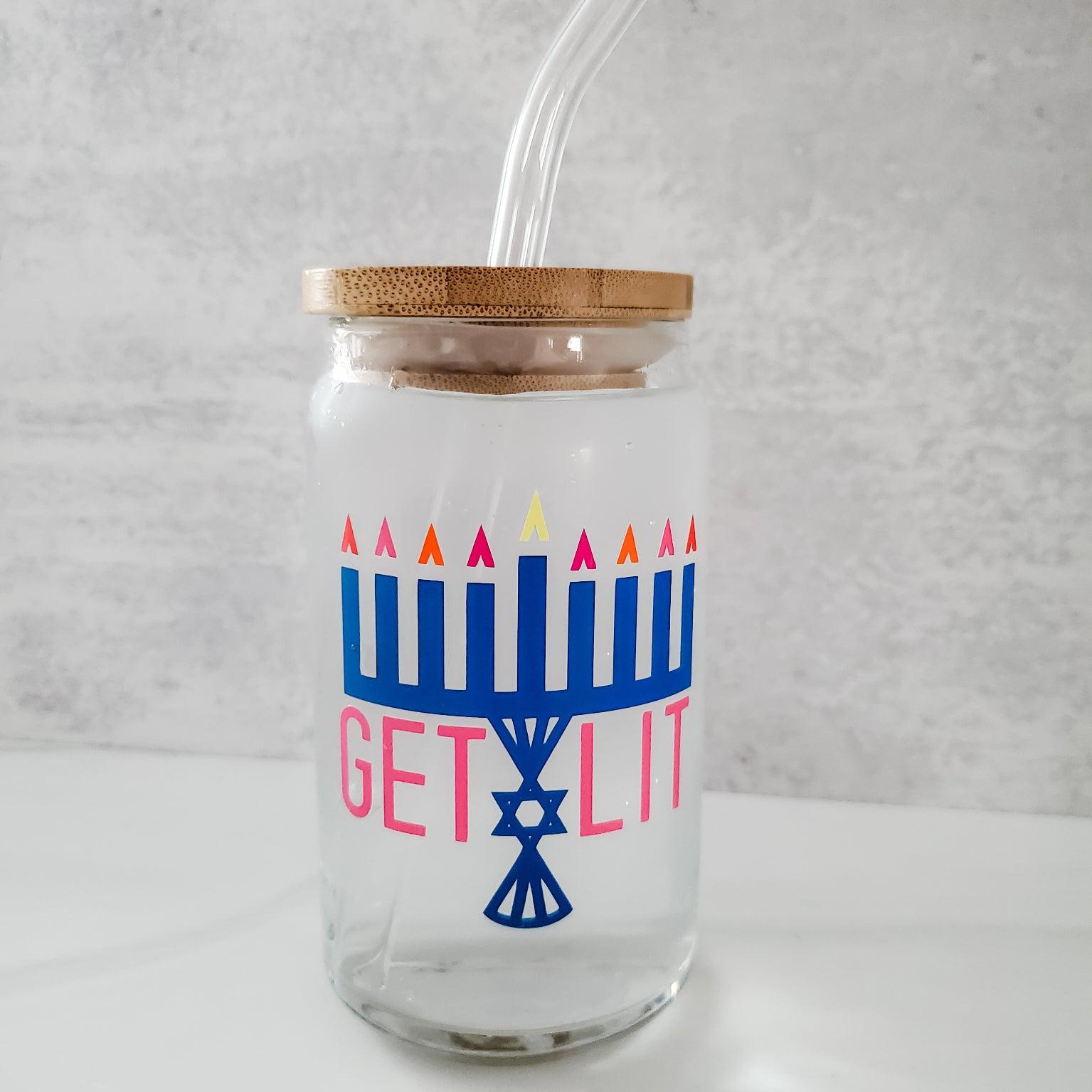 Color Changing Get Lit Hanukkah Glass Can Cup